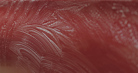 Closeup focus red car wash degreasing paint soak