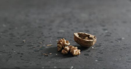 peeled walnut on terrazzo countertopの写真素材