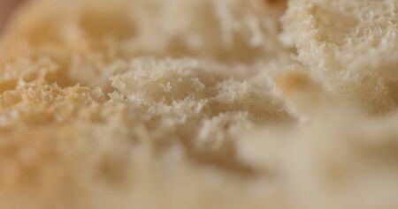 extreme closeup of ciabatta bread, wide photoの写真素材