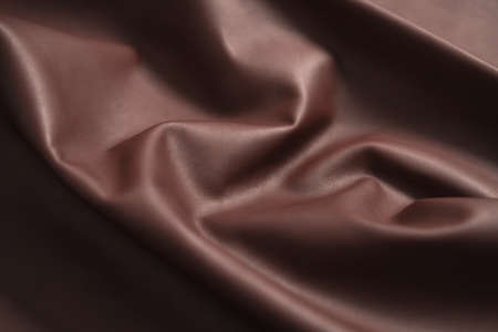 Full grain soft crumpled brown closeup leather shotの写真素材