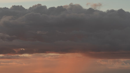 clouds on evening sky with sunset light