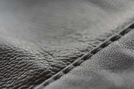 Detail shot of supple leather jacket with stitchingの写真素材