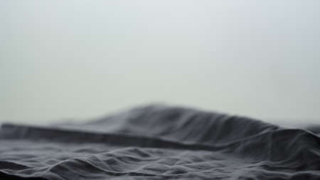 linen cloth on table closeup with copy spaceの写真素材