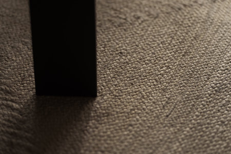 Closeup of jute floor rug indoorの写真素材
