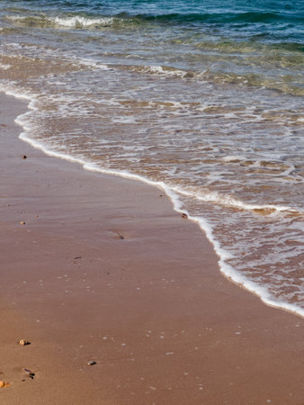 Azure sea coast on South of France with reddish plageの写真素材