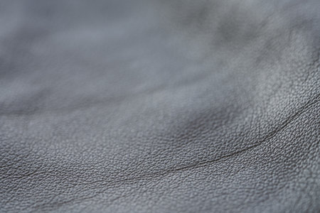 Closeup full grain gray brown leather background