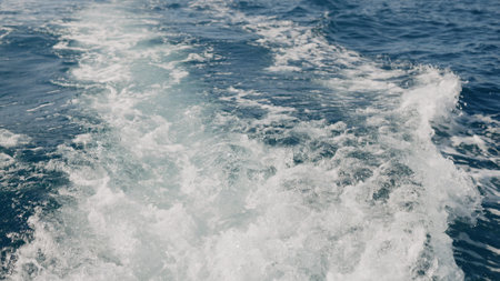 boat trail on a sea surface