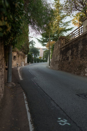 Villefranche-sur-Mer, France, 6 March, 2023: Francois Ferry steep street l in Villefranche-sur-Mer in the Alpes-Maritimes department of Franceのeditorial素材