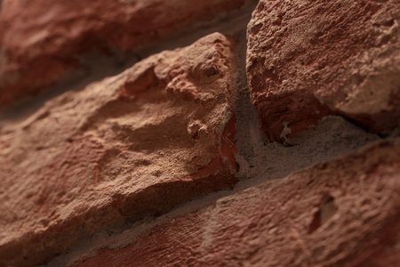 Detail shot of brick wall made from old bricks as a interior designの写真素材