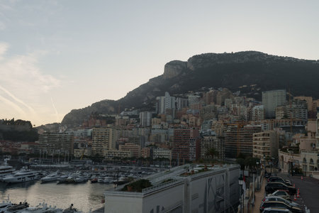 MONTE CARLO, MONACO - March 9: Port of Monte Carlo in springのeditorial素材