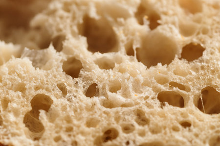 ciabatta bread sliced in half for sandwich on olive boardの写真素材