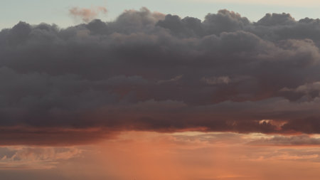 clouds on evening sky with sunset light