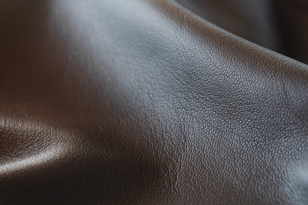 Closeup full grain gray brown leather background