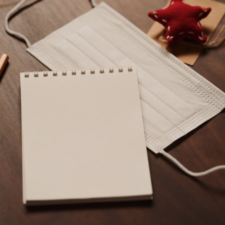 Blank notepad with shopping list for christmas or new year