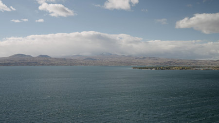 lake Sevan in Armenia windy autumn season