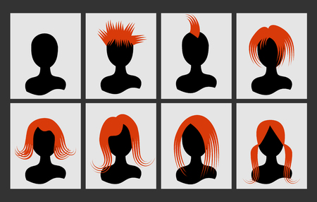 avatar bust people hair on a light box.のイラスト素材