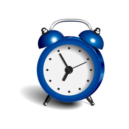 alarm clock 3d vector object pure color blueのイラスト素材