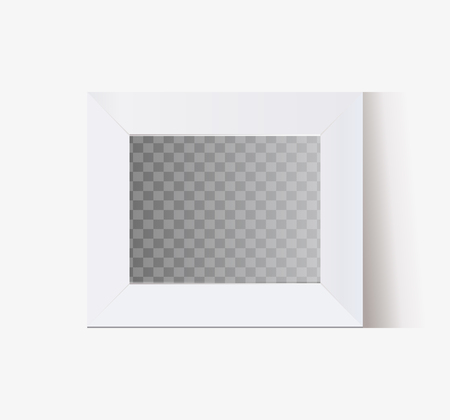 white vector transparent background to frame for photos and of artworks horizontalのイラスト素材