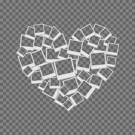 heart filled frames for photos with transparent backgrounds on transparent lightのイラスト素材