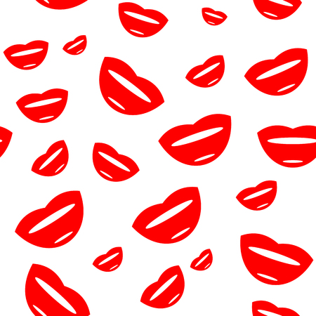 red lips pattern seamless textureの写真素材