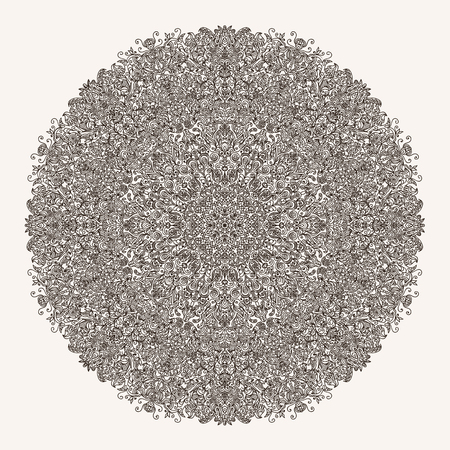 large and complex composite radial pattern curls and spirals painted monochrome vectorの写真素材