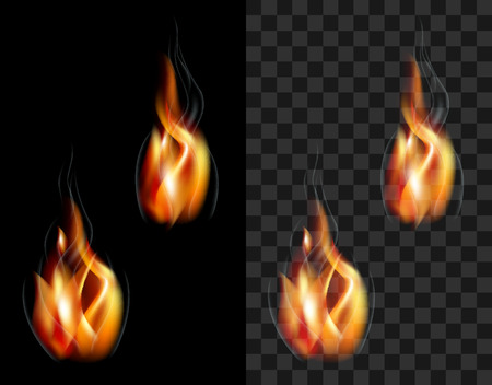 Translucent fire torch flame isolatedの写真素材