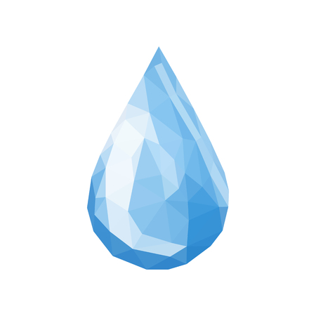 drop of water triangles polygonal simple vector on whiteのイラスト素材