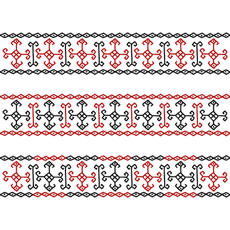 cross-stitch as embroidery vector historical Ornamentのイラスト素材