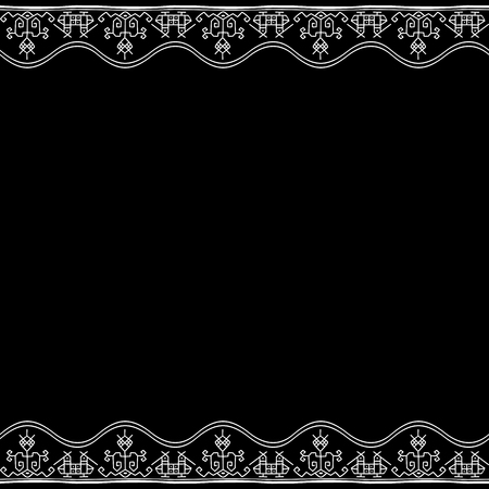 frame with a black middle and ornament Vector illustration.のイラスト素材