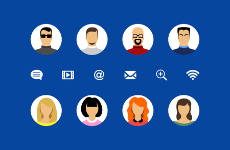 Avatar vector image human face icons internetのイラスト素材