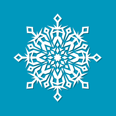 template new year christmas snowflakes isolated on blueのイラスト素材