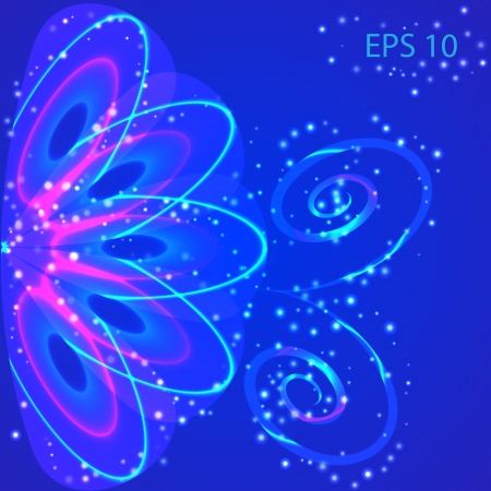 Abstract blue flower on the blue background のイラスト素材