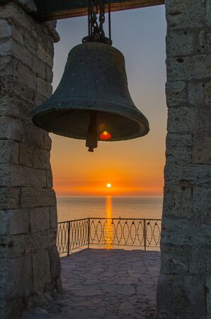 Bell tower at sunset  Crimea, Sevastopolの写真素材