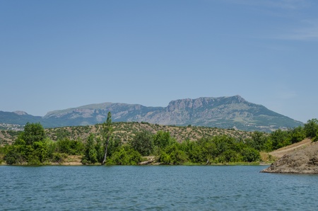 Vineyards at bottom of mountainの写真素材