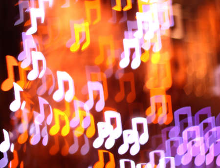 Abstract colorful bokeh background image caused by shooting out of focus of light at nightの写真素材