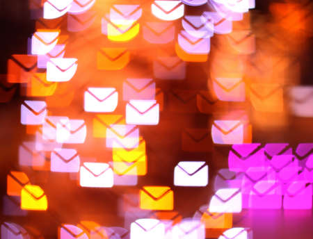 Abstract colorful bokeh background image caused by shooting out of focus of light at nightの写真素材