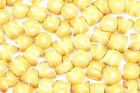 Background of English alphabet made â??â??of biscuits.の写真素材