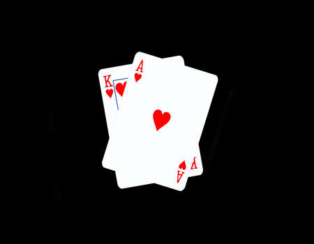 Black Jack,Two cards on black background