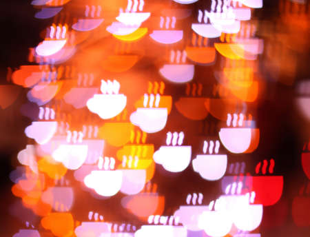Abstract colorful bokeh background image caused by shooting out of focus of light at nightの写真素材