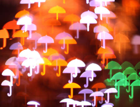 Abstract colorful bokeh background image caused by shooting out of focus of light at nightの写真素材