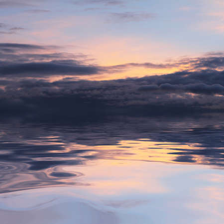 Natural background of the colorful sky and beautiful water reflection, During the time sunrise and sunsetの写真素材