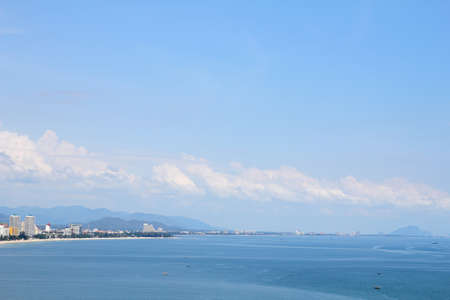 Landscape of sky and the sea from the highest viewpoint of Khao Takiap at Hua Hin district , Prachuap Khiri Khan Province in Thailandの写真素材