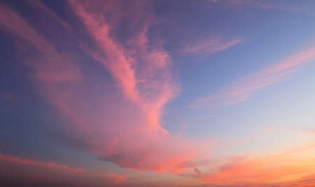 Natural background of the colorful sky and cloud, During the time sunrise and sunsetの写真素材