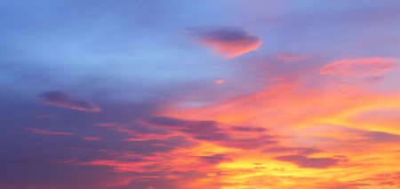 Natural background of the colorful sky and cloud, During the time sunrise and sunsetの写真素材