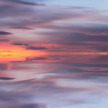 Natural background of the colorful sky and beautiful water reflection, During the time sunrise and sunsetの写真素材