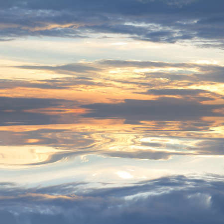 Natural background of the colorful sky and beautiful water reflection, During the time sunrise and sunsetの写真素材