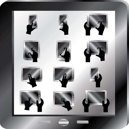 Gesture fingers icons for touch devicesのイラスト素材