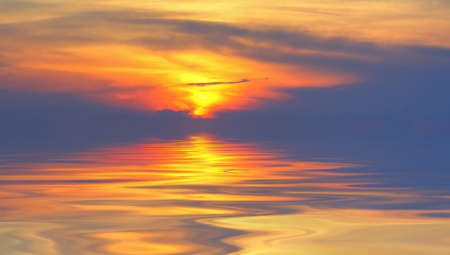 Background image from colorful sky and beautiful water reflection