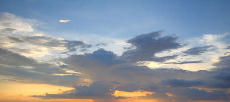 Natural background of the colorful panoramic sky, During the time sunrise and sunset