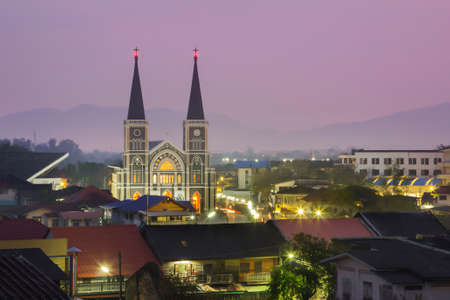 The Catholic Church among of the community in Thailandの写真素材